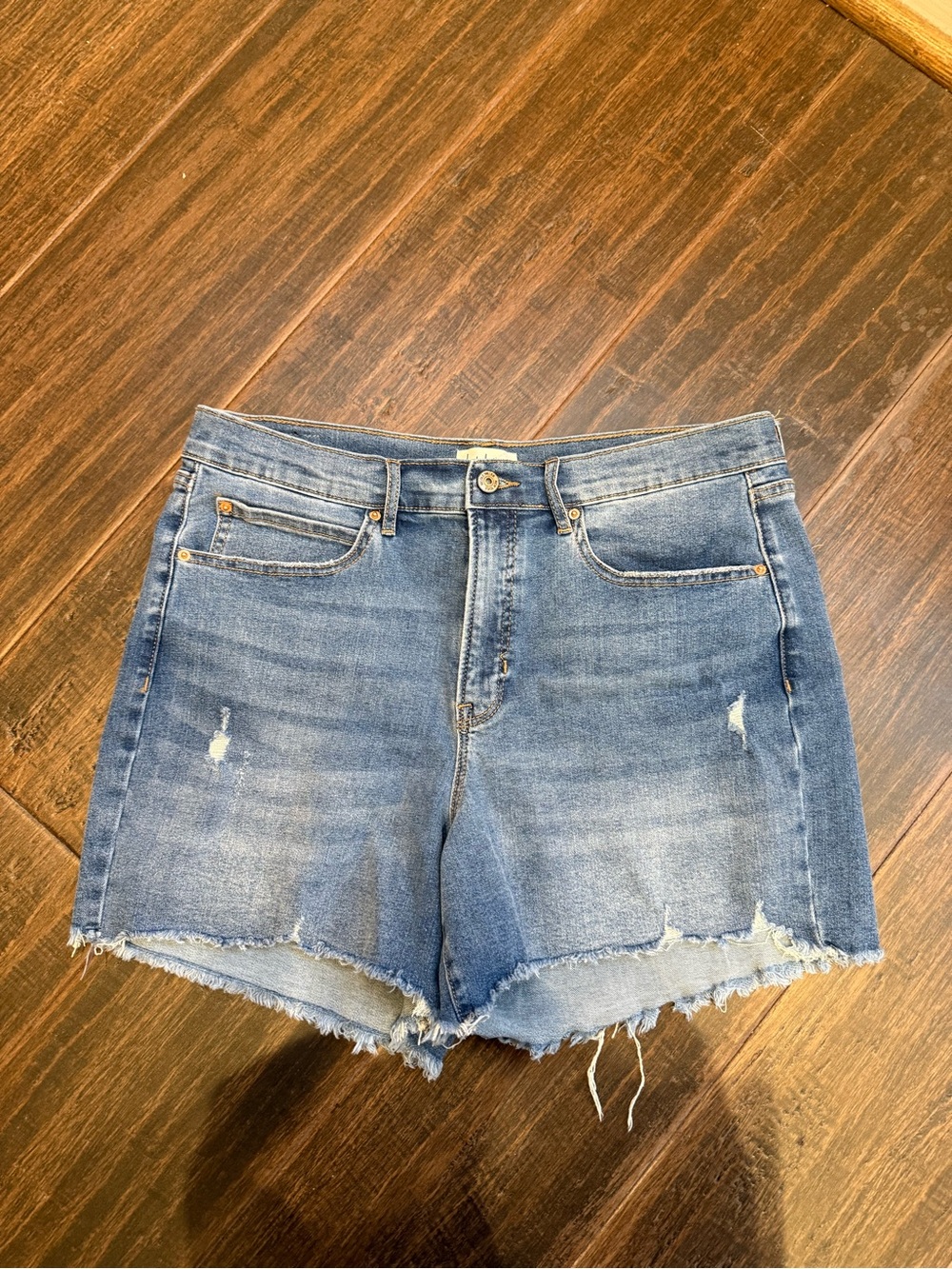 Nicole Miller Blue Distressed Denim Cutoff Shorts